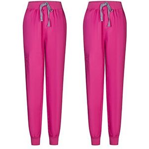 MISEMIYA - Set van 2 - sanitaire broek unisex - gezondheiduniform medische uniformen werkbroek 8316, Roze, XL