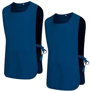 MISEMIYA - Verpakking van 2 stuks - reinigingsschort, laboratoriumuniform, kliniek, medische reiniging 2-3301, marineblauw 68, XL