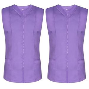 MISEMIYA - Sanitaro 2-818 Dameshemd, mouwloos, uniformen, reiniging, medische uniformen, Clinica Veterinary, Lila, M