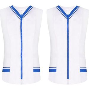 MISEMIYA - Sanitaro 2-818 Dameshemd, mouwloos, uniformen, reiniging, medische uniformen, Clinica Veterinary, Royal Blue 22, S