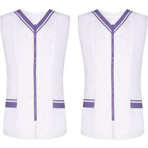 MISEMIYA - Sanitaro 2-818 Dameshemd, mouwloos, uniformen, reiniging, medische uniformen, Clinica Veterinary, Paars 22, L