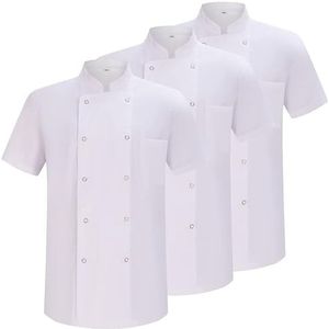MISEMIYA - 3-6421B Kokjas voor heren, set van 3 stuks, Wit, 3XL