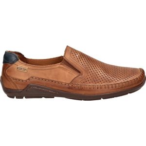 Loafers om zo aan te trekken in leer met ajour Azores PIKOLINOS. Leer materiaal. Maten 43. Kastanje kleur