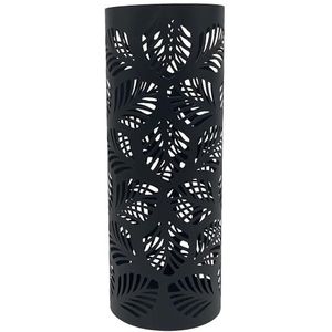 DRW Ronde parasolvoet van opengewerkt metaal, zwart, 15,5 x 49 cm
