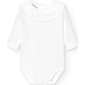BABIDU - Cuello Baby Body Conic Volant - Wit - 100% Katoen