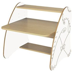 mobeduc 600912hr23 - PC-tafel kinder/primair, hout, beuken en wit, 80 x 75 x 80 cm