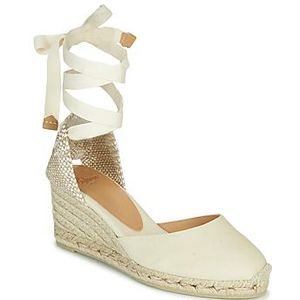 Castañer, Witte Espadrille Sneakers met Enkelveters Wit, Dames, Maat:40 EU