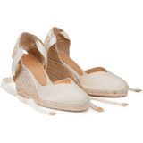 Espadrilles met sleehak, in stof Chiara CASTANER. Katoen materiaal. Maten 39. Beige kleur