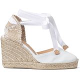 Castañer, Witte Espadrille Sneakers met Enkelveters Wit, Dames, Maat:41 EU