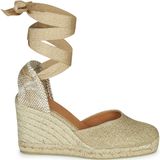 Castañer, Beige Espadrille Sandalen met Raffia Sleehak Beige, Dames, Maat:36 EU