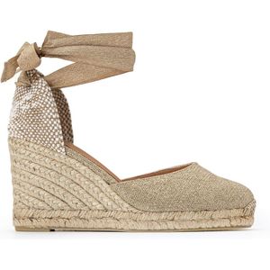 Castañer, Grijze Espadrilles met Amandelvormige Neus Grijs, Dames, Maat:40 EU