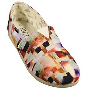 Katoenen espadrilles met klassieke print Paez voor dames, Blanco Y Gris, 35 EU