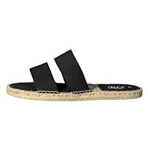 Paez Sandaal Straps, espadrilles voor dames, zwart, maat 42, Zwart, 42 EU