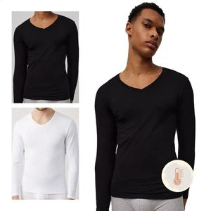 YSABEL MORA - Onderhemd - Zwart - Katoen - Lange Mouwen - V-hals