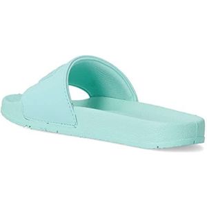 Munich Platte flip-flops voor dames, met 3D-logo, turquoise, Turkoois