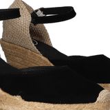 LLORET-5 - Espadrille - Suède - Effen Kleuren - Jute Sleehak