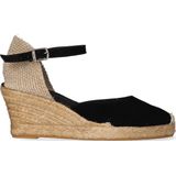 LLORET-5 - Espadrille - Suède - Effen Kleuren - Jute Sleehak