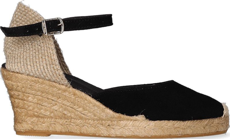 LLORET-5 - Espadrille - Suède - Effen Kleuren - Jute Sleehak
