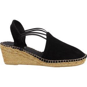 Zwarte sleehakken van haren Espadrilles kopen Beste merken lage prijs beslist