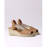 TEIDE - Dames Espadrille - Leer - Beige - Jute Sleehak