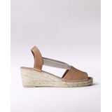 TEIDE - Dames Espadrille - Leer - Beige - Jute Sleehak
