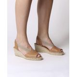 TEIDE - Dames Espadrille - Leer - Beige - Jute Sleehak