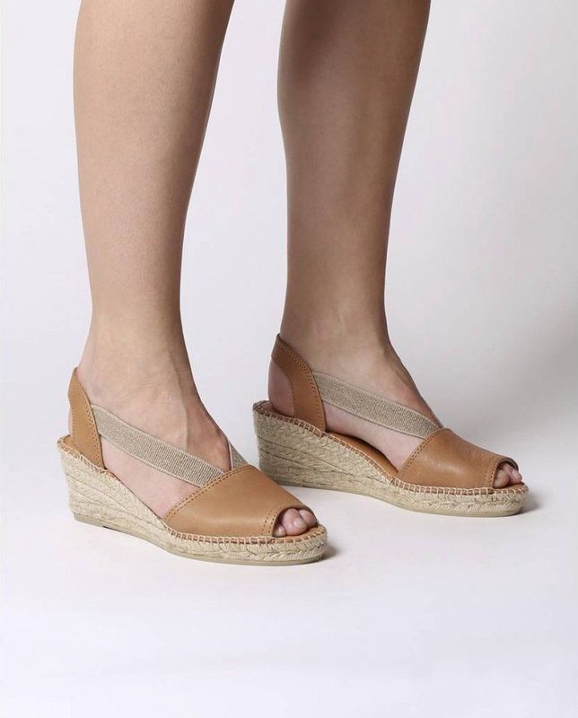 TEIDE - Dames Espadrille - Leer - Beige - Jute Sleehak