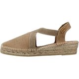 VERDI-V Espadrille - Effen Katoen - Jute Sleehak 4 cm - Vegan