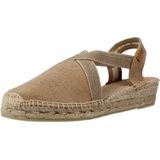 VERDI-V Espadrille - Effen Katoen - Jute Sleehak 4 cm - Vegan