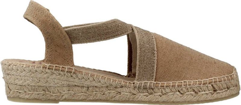 VERDI-V Espadrille - Effen Katoen - Jute Sleehak 4 cm - Vegan