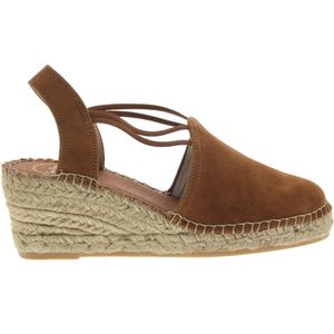Toni Pons - Tremp - Espadrilles - Bruin - Suède - Sleehak 4 cm