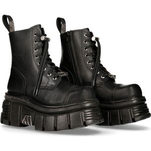 New Rock - Biker Boots - Metallic - Leren Voering - Vetersluiting