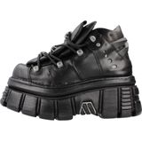New Rock - 106-S29 - Biker Schoenen - Zwart - Lederen - Metalen Details