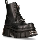 New Rock - Plateau Laarzen - Zwart - Leer