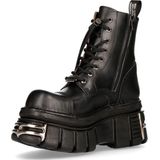 New Rock - Plateau Laarzen - Zwart - Leer