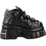 Sneakers - M-106-S112 - Effen - Leer - Platte Hak