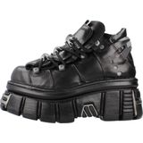 Sneakers - M-106-S112 - Effen - Leer - Platte Hak