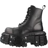 New Rock - M-TANK083-C1 - Veterboot - Zwart - Leer - Polyurethaan