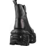 New Rock - M-TANK083-C1 - Veterboot - Zwart - Leer - Polyurethaan