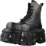 New Rock - M-TANK083-C1 - Veterboot - Zwart - Leer - Polyurethaan