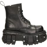 New Rock - M-TANK083-C1 - Veterboot - Zwart - Leer - Polyurethaan