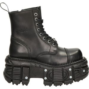New Rock - M-TANK083-C1 - Veterboot - Zwart - Leer - Polyurethaan