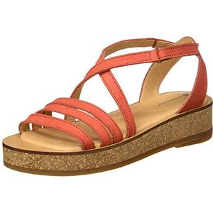 El Naturalista Dames N5592 Pleasant Coral/Tülbend Peeptoe Sandalen, rood koraal, 40 EU