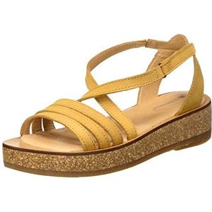 El Naturalista Tülbend Peeptoe sandalen voor dames, Geel Curry Curry, 41 EU