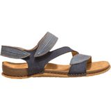 Sandalen - Color-Blocking - Glad Leer en Suède - Velcro Sluiting