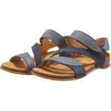 Sandalen - Color-Blocking - Glad Leer en Suède - Velcro Sluiting
