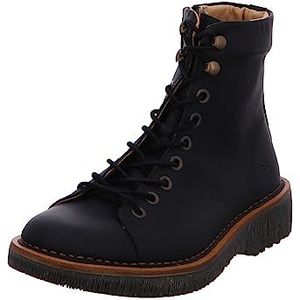 El Naturalistavoor vrouwen. 255723010005_001 Leren enkellaarsjes N5572 Wax Nappa Zwart/Volkaan (40), Leer, Plat, 1 tot 3 cm, Casual