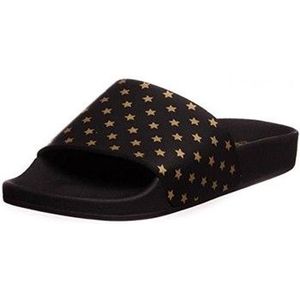 Thewhitebrand  MINI GOLD STAR  slippers  dames Zwart