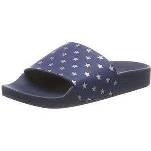 The White Brand Unisex Mini Stars Peeptoe sandalen voor kinderen, blauw marineblauw, 31 EU