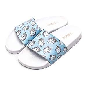 The White Brand Unisex Unicorns Peeptoe sandalen voor kinderen, Blauw Blauw Blauw, 34 EU